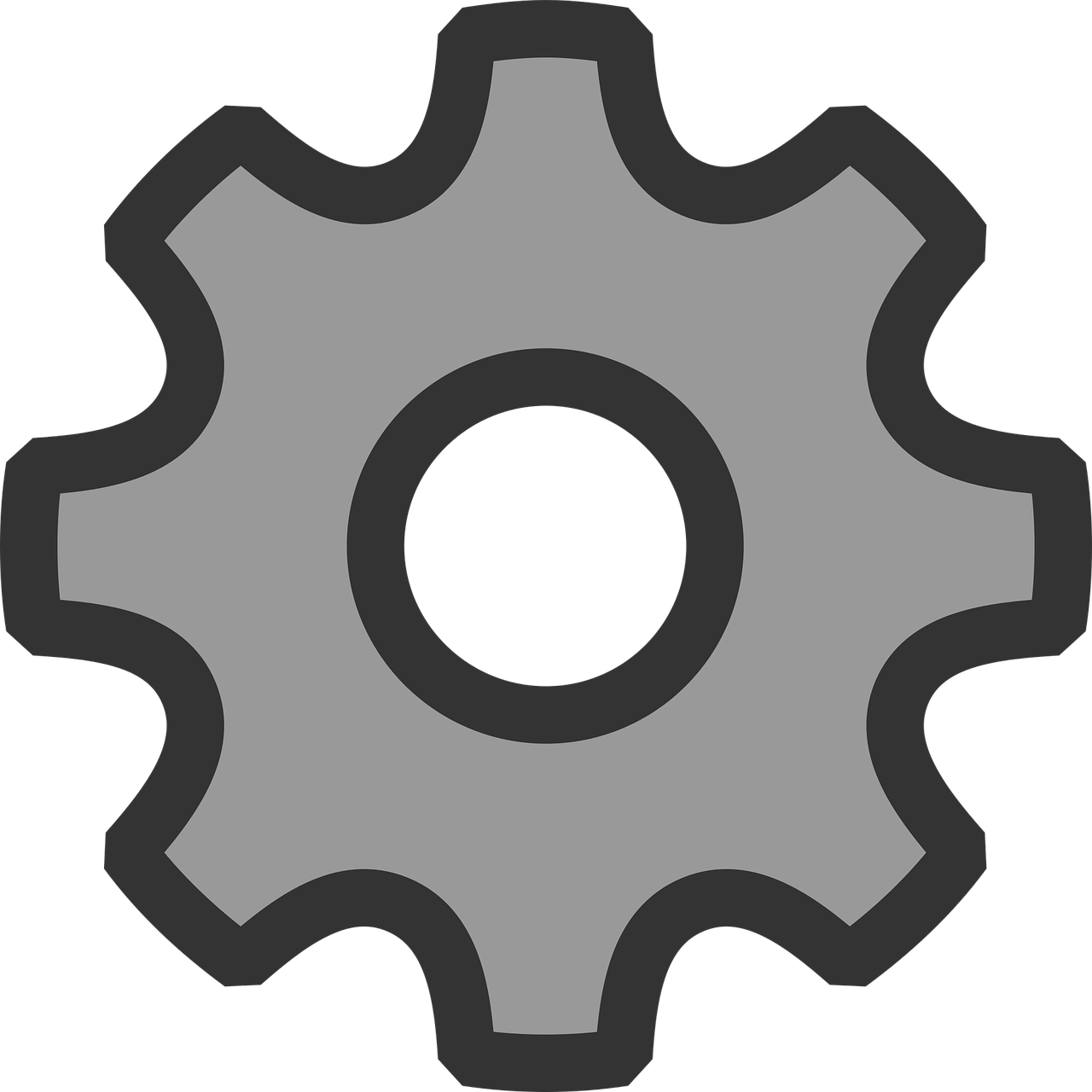 computer, gear, grey